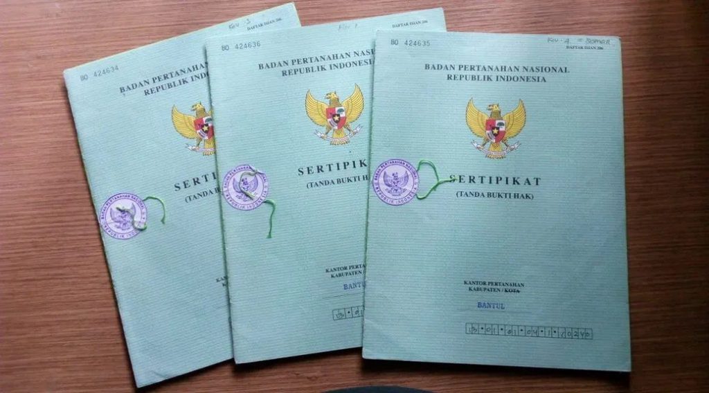 BPN certificate Indonesia