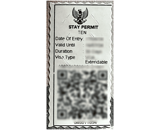 manual sticker stay permit bali