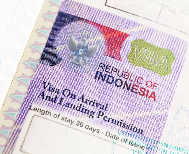 visa on arrival sticker bali